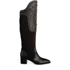 Christian Louboutin Alixos Leather Knee-High Boots 55 BK01 Knee High Boots