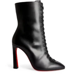 Christian Louboutin Anjel Leather Boots 100 BK01 Ankle Boots