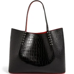 Christian Louboutin Cabarock Large Croc-Embossed Leather Cabarock Tote Bag BK01 Tote Bags