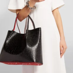 Christian Louboutin Cabarock Large Croc-Embossed Leather Cabarock Tote Bag BK01 Tote Bags -Christian Louboutin Online Shop christian louboutin cabarock large croc embossed leather cabarock tote bag 16561246 32105529 1000