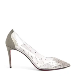 Christian Louboutin Degrastrass Embellished PVC-Leather Pumps 85 S281 Courts