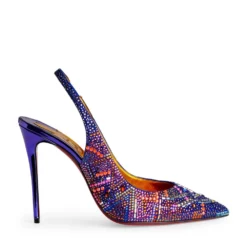 Christian Louboutin Discosling Strass Pumps 100 J913 Slingback Heels
