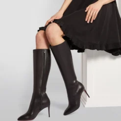 Christian Louboutin Eloise Leather Knee-High Boots 85 BK01 Knee High Boots -Christian Louboutin Online Shop christian louboutin eloise leather knee high boots 85 16584988 32207962 1000