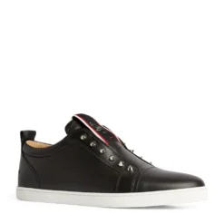Christian Louboutin F.A.V Fiquea Vontade Leather Sneakers BK01 Slip-On Sneakers
