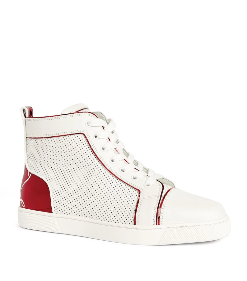 Christian Louboutin Fun Louis Leather High-Top Sneakers Q647 1 Christian Louboutin Fun Louis Leather High-Top Sneakers Q647