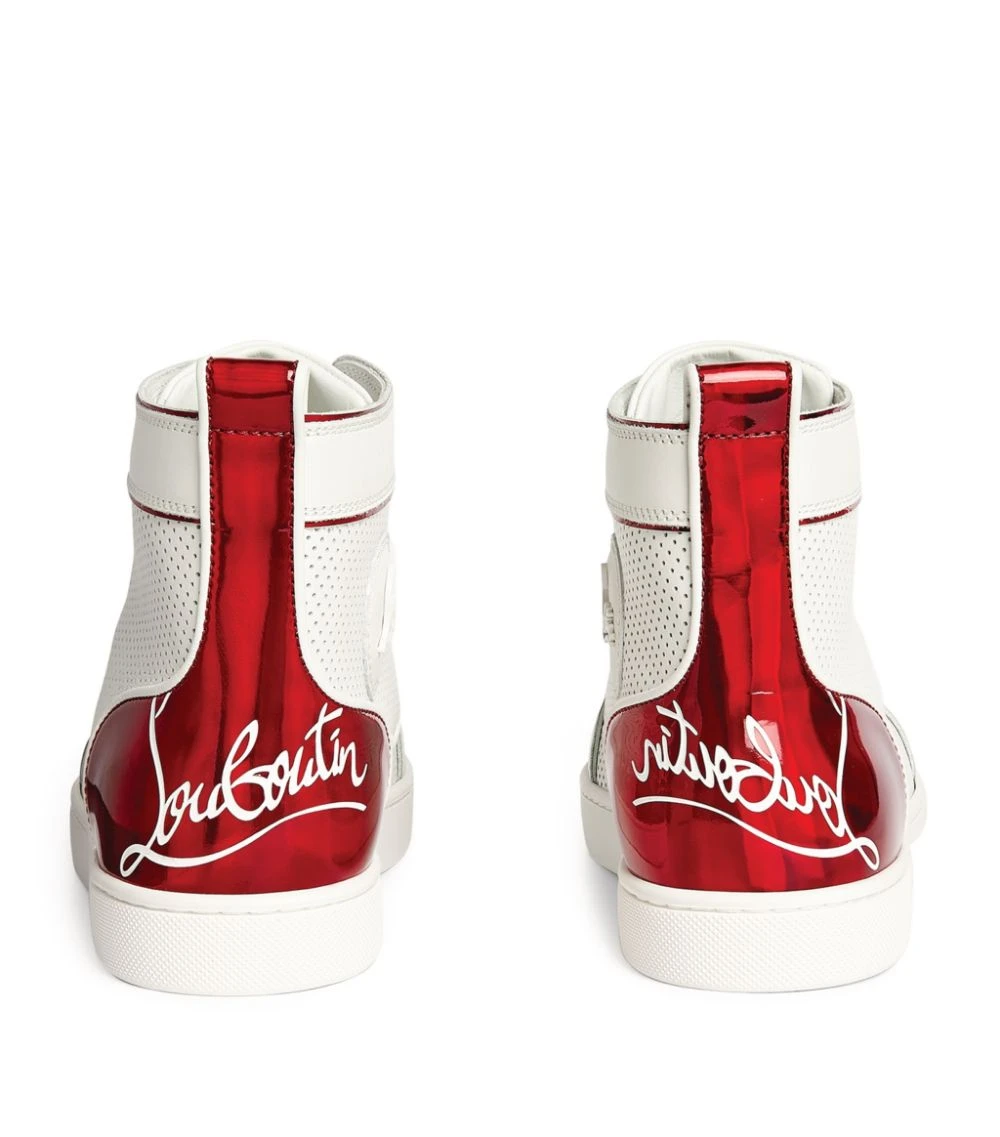 Christian Louboutin Fun Louis Leather High-Top Sneakers Q647 3 Christian Louboutin Fun Louis Leather High-Top Sneakers Q647 - Image 3