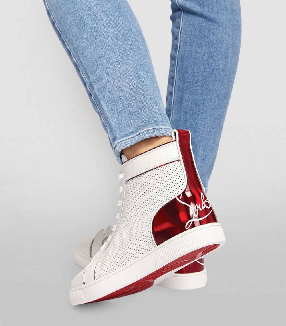 Christian Louboutin Fun Louis Leather High-Top Sneakers Q647 6 Christian Louboutin Fun Louis Leather High-Top Sneakers Q647 - Image 6