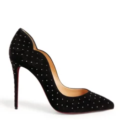 Christian Louboutin Hot Chick Plume Suede Pumps 100 BK65 Courts
