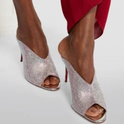 Christian Louboutin Iced Bear Embellished Mules 85 Q889 Heeled Mules -Christian Louboutin Online Shop christian louboutin iced bear embellished mules 85 16625789 32335375 1000