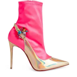 Christian Louboutin Jessie Booty Joli Patent Leather Boots 100 J978 Ankle Boots