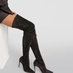 Christian Louboutin Kate Botta Alta Suede Over-The-Knee Boots 100 BK01 Over the Knee Boots -Christian Louboutin Online Shop christian louboutin kate botta alta suede over the knee boots 100 17763721 37486478 1000