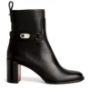 Christian Louboutin Lock Botta Leather Ankle Boots 70 BK5T