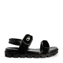 Christian Louboutin Lock Wool Sandals BK01 Flat Sandals
