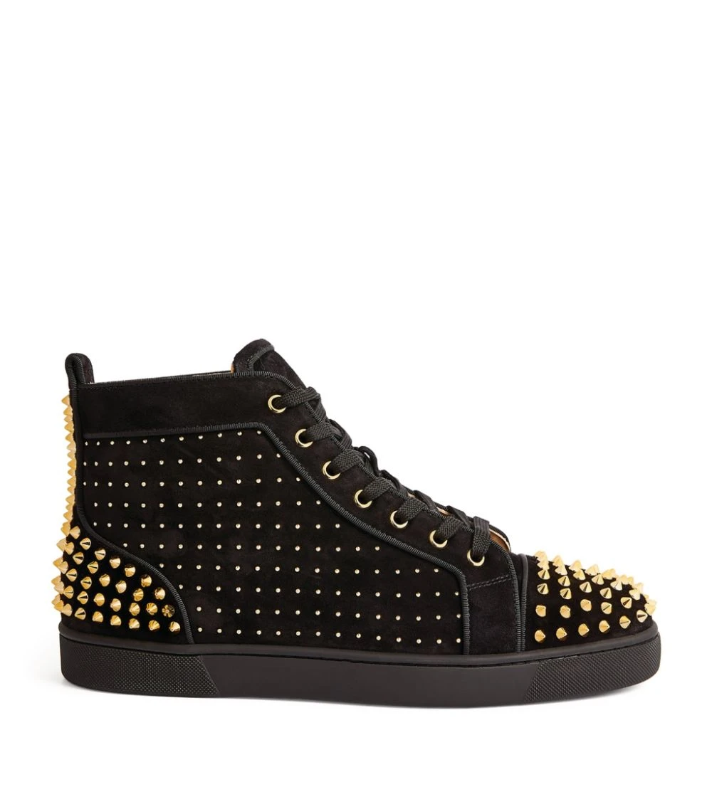 Christian Louboutin Lou Spikes 2 Plume Suede High-Top Sneakers H509 1 Christian Louboutin Lou Spikes 2 Plume Suede High-Top Sneakers H509