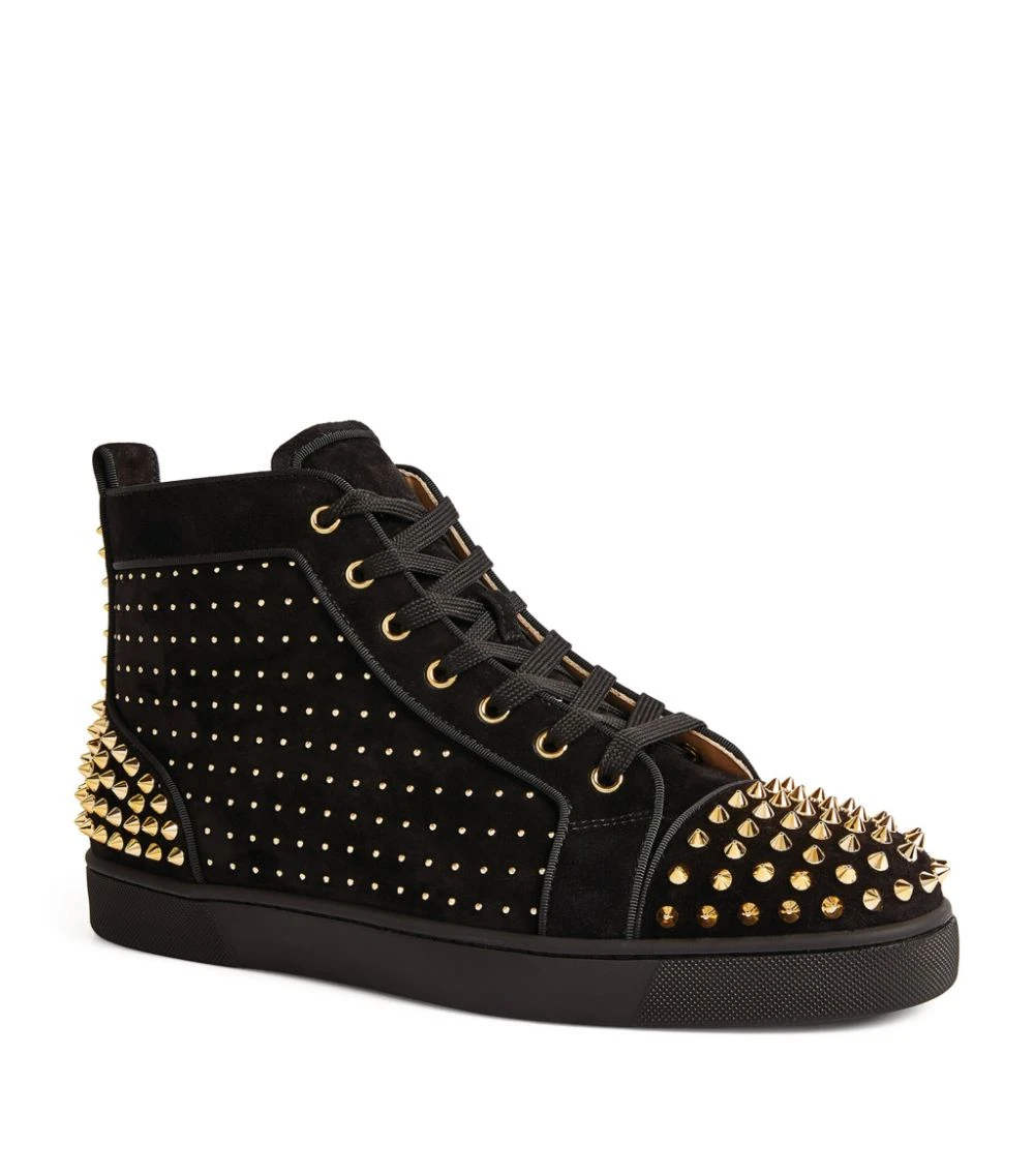Christian Louboutin Lou Spikes 2 Plume Suede High-Top Sneakers H509 4 Christian Louboutin Lou Spikes 2 Plume Suede High-Top Sneakers H509 - Image 4