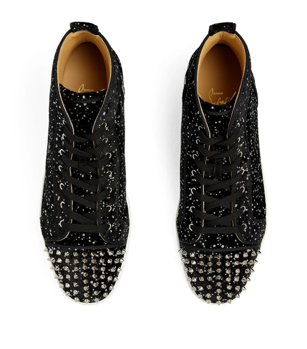 Christian Louboutin Lou Spikes Orlato Velvet High-Top Sneakers BK65 3 Christian Louboutin Lou Spikes Orlato Velvet High-Top Sneakers BK65 - Image 3