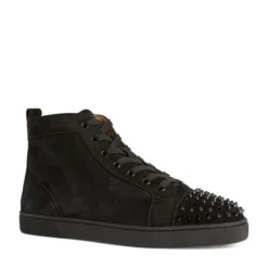 Christian Louboutin Lou Spikes Suede High-Top Sneakers B049 Slip-On Sneakers