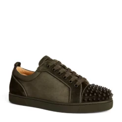Christian Louboutin Louis Junior Spikes Orlato Suede Sneakers E394 Low-Top Sneakers