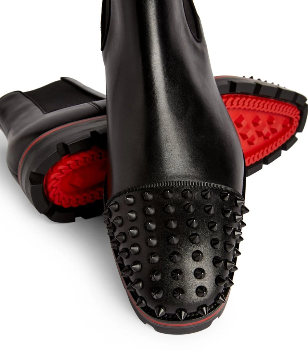 Christian Louboutin Melon Spikes Leather Ankle Boots B026 Chelsea Boots 6 Christian Louboutin Melon Spikes Leather Ankle Boots B026 Chelsea Boots - Image 6