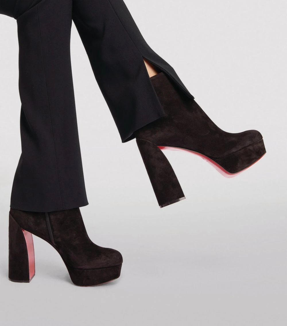Christian Louboutin Movida Suede Boots 130 BK01 Ankle Boots 2 Christian Louboutin Movida Suede Boots 130 BK01 Ankle Boots - Image 2