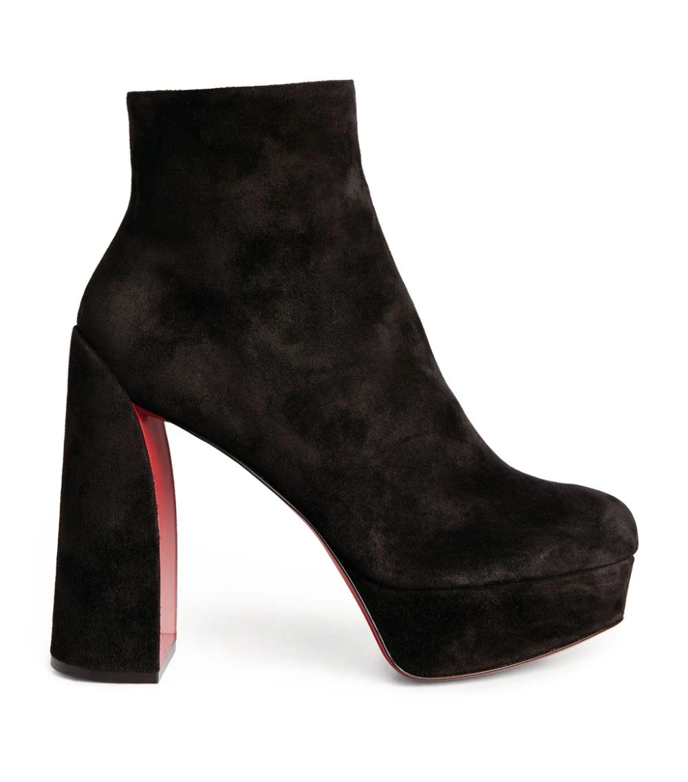 Christian Louboutin Movida Suede Boots 130 BK01 Ankle Boots 1 Christian Louboutin Movida Suede Boots 130 BK01 Ankle Boots