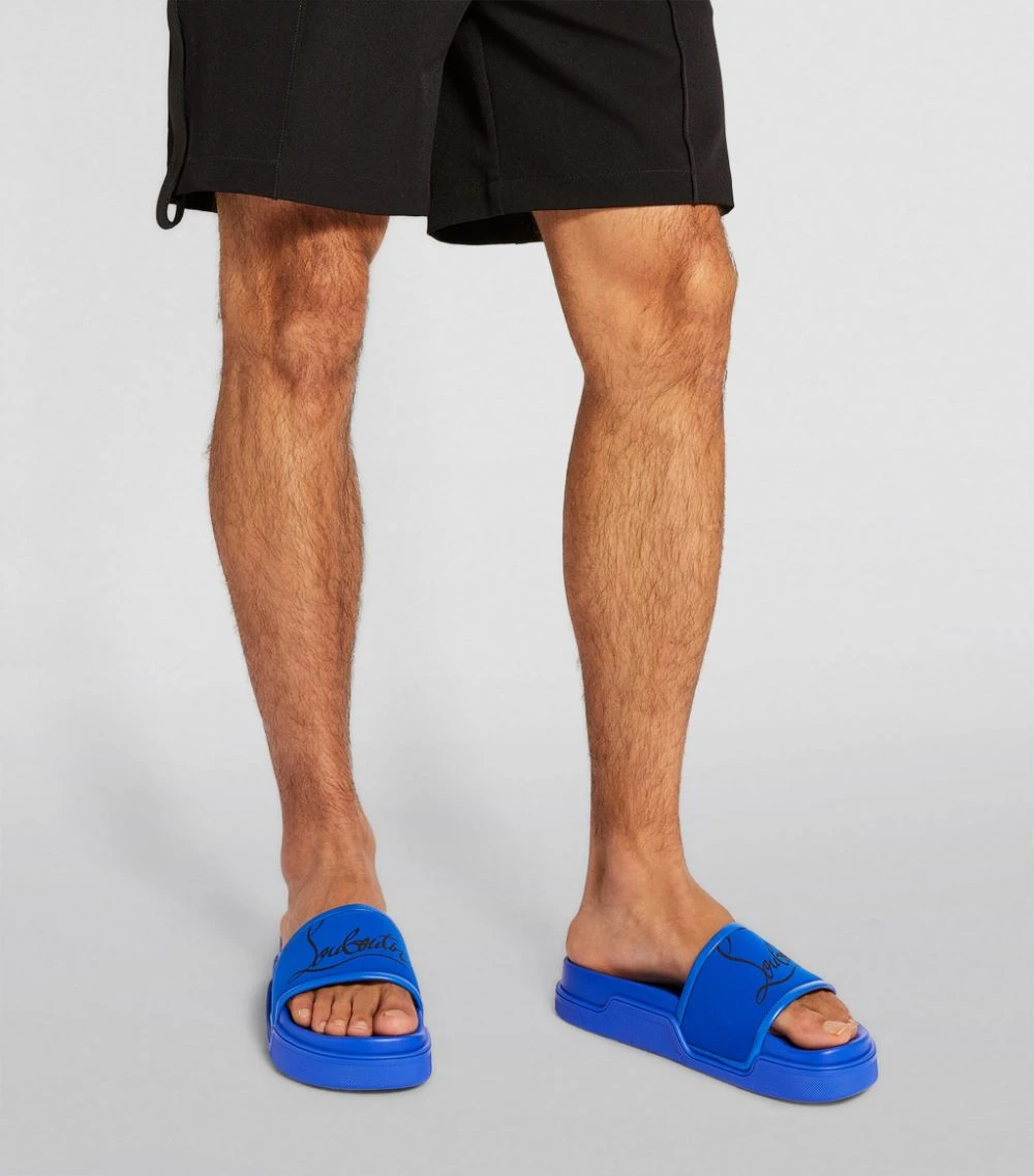 Christian Louboutin Navy Pool Slides U696 Flip Flops 6 Christian Louboutin Navy Pool Slides U696 Flip Flops - Image 6