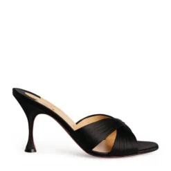 Christian Louboutin Nicol Is Back Satin Crepe Mules 85 BK01 Heeled Mules