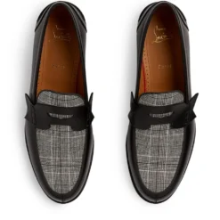 Christian Louboutin No Penny Canvas-Leather Loafers CM4V -Christian Louboutin Online Shop christian louboutin no penny canvas leather loafers 17650002 37282457 1000