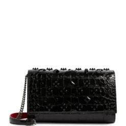 Christian Louboutin Paloma Embellished Patent Leather Clutch Bag CM53 Top Handle Bags