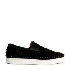 Christian Louboutin Pik Boat Studded Suede Sneakers CM53 Slip-On Sneakers -Christian Louboutin Online Shop christian louboutin pik boat studded suede sneakers 16567610 32137766 1000