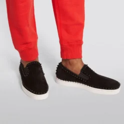 Christian Louboutin Pik Boat Studded Suede Sneakers CM53 Slip-On Sneakers -Christian Louboutin Online Shop christian louboutin pik boat studded suede sneakers 16567610 32137769 1000