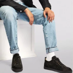 Christian Louboutin Rantulow Plume Leather Sneakers BK01 Low-Top Sneakers -Christian Louboutin Online Shop christian louboutin rantulow plume leather sneakers 16969860 33769230 1000