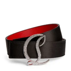 Christian Louboutin Satin-Leather Logo Belt B574 Belts