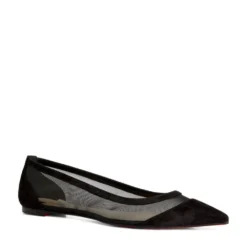 Christian Louboutin Suede Mesh-Panel Galativi Flats CM47 Ballet Flats
